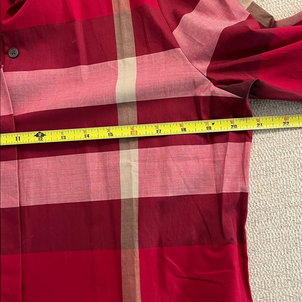 Burberry Red Plaid Nova Check Button-Down Shirt - Picture 7 of 8